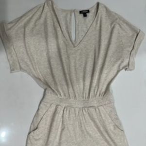 Express Romper - Size M - White - Tan